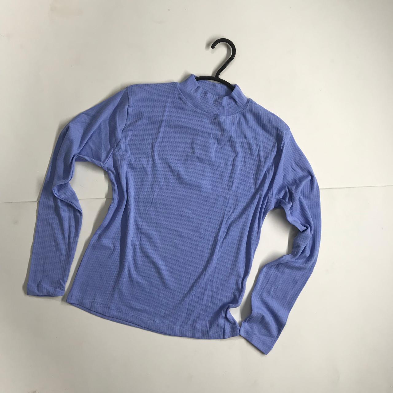 Women Ribbed High Neck Tops