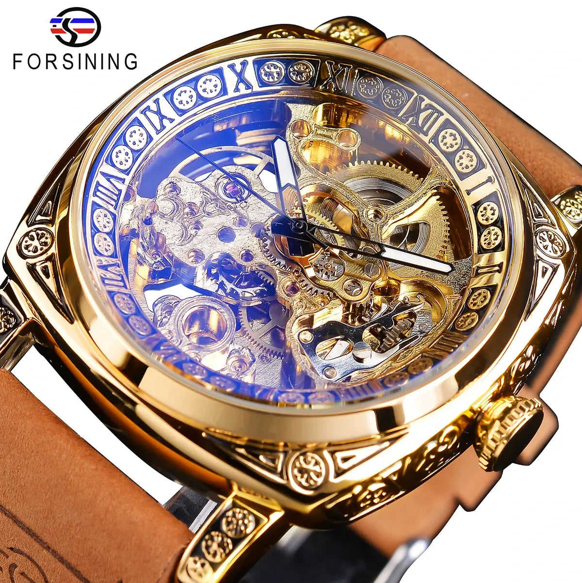 Forsining Luxury Automatic Mechanical Self Wind Transparent Band Waterproof Watch
