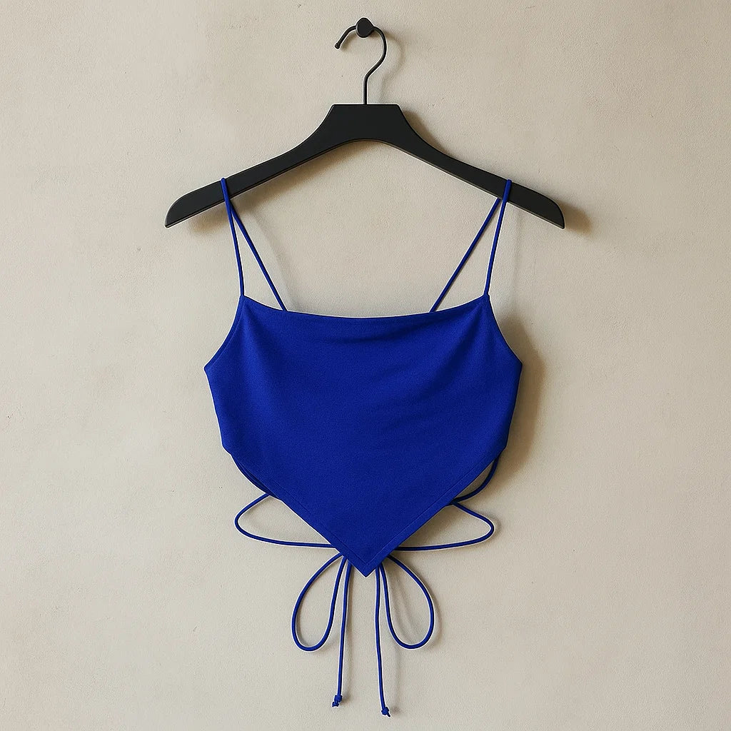 SHEIN PETITE Criss Cross Hanky Hem Cami Top (Code-245)