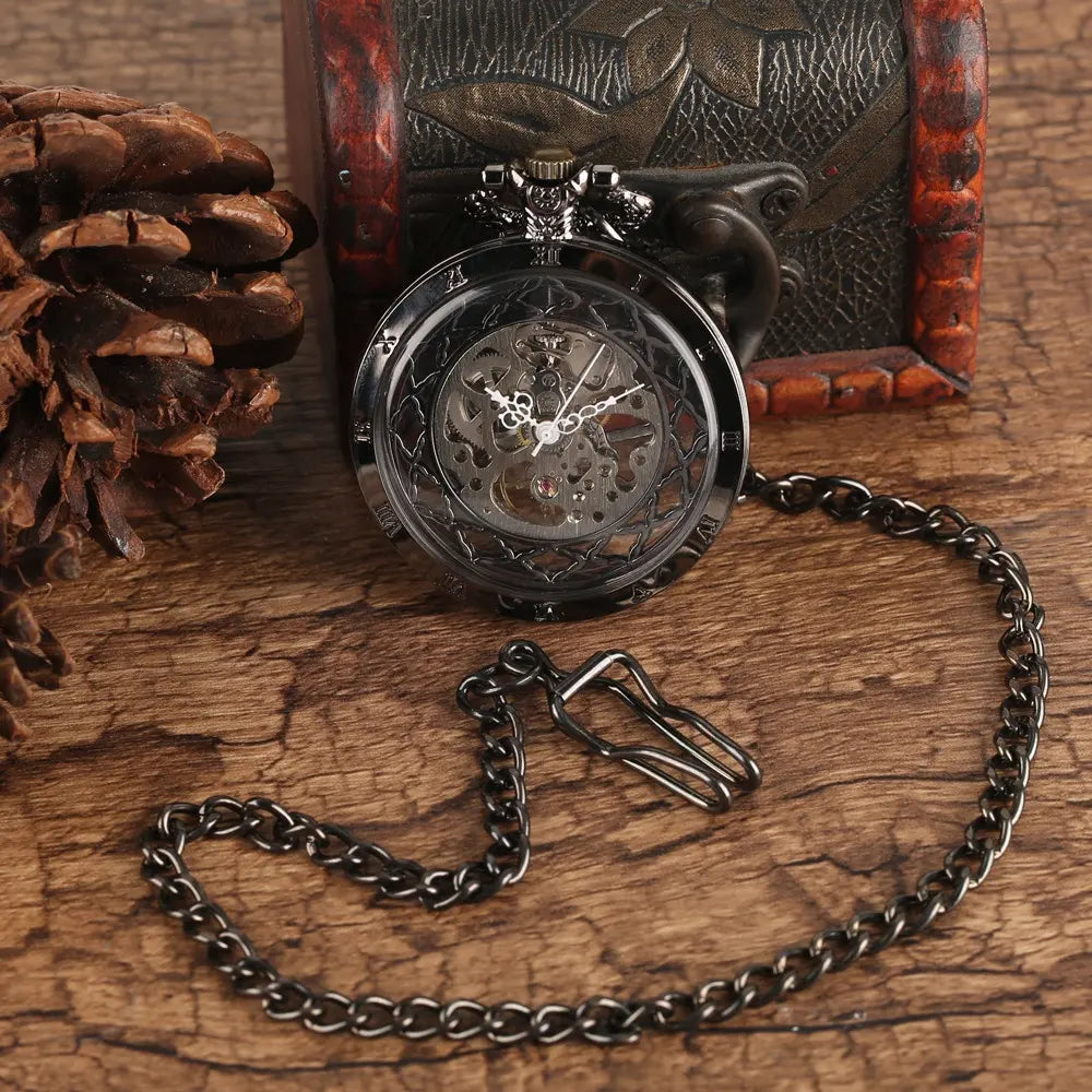 Transparent Manual Mechanical Antique Pocket Watche