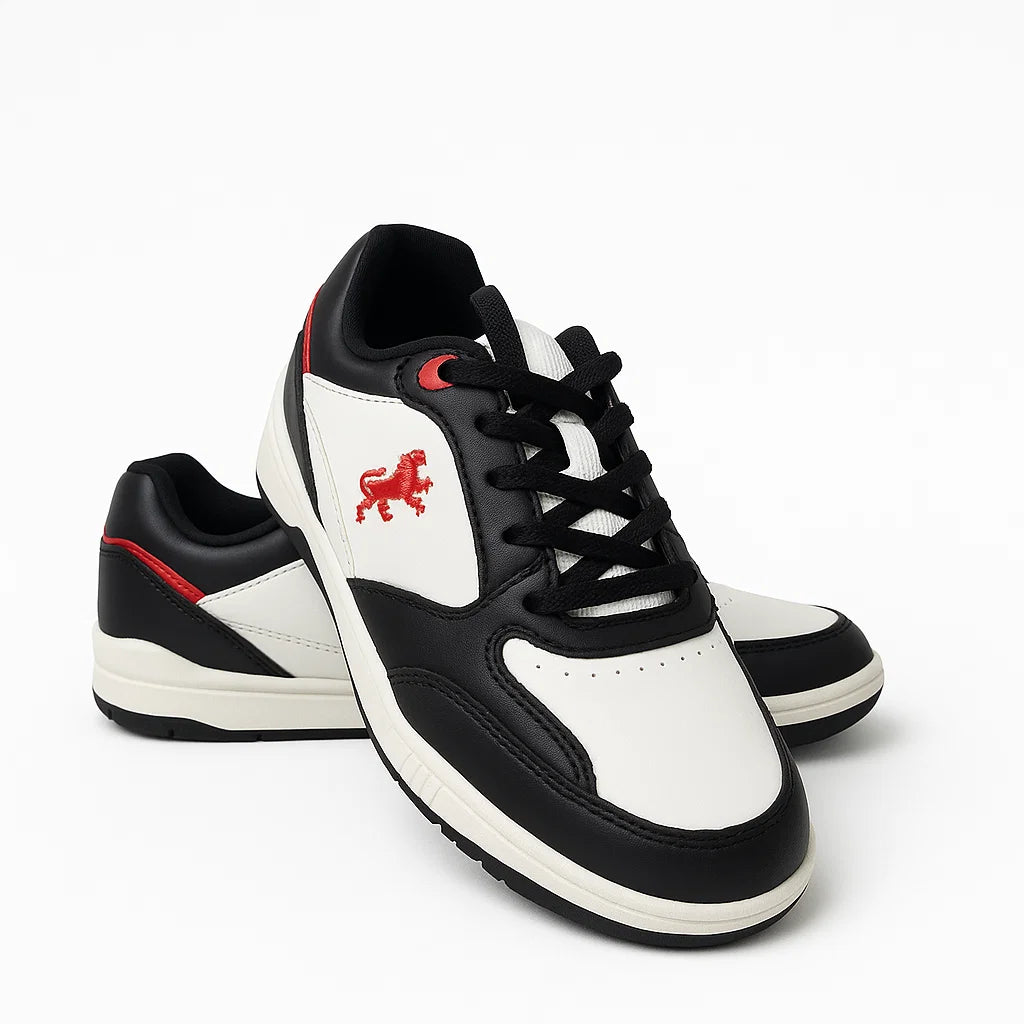 RedTape Men's Classic White & Black Sneakers