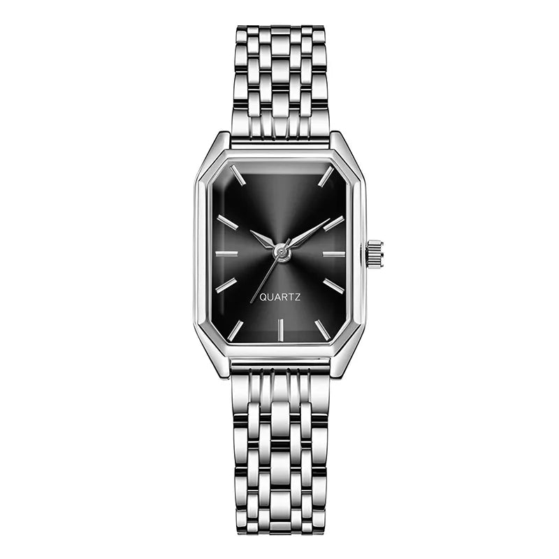 Women Square Shape Dial Chain Strep Watch