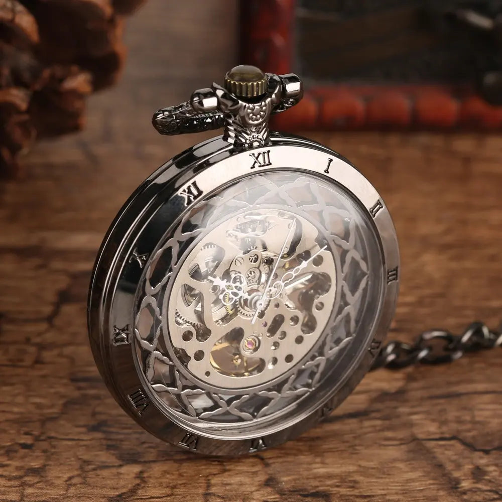 Transparent Manual Mechanical Antique Pocket Watche