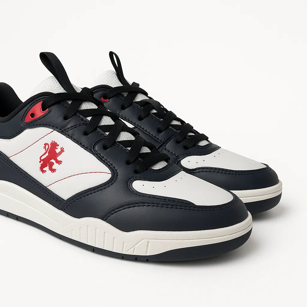 RedTape Men's Classic White & Black Sneakers