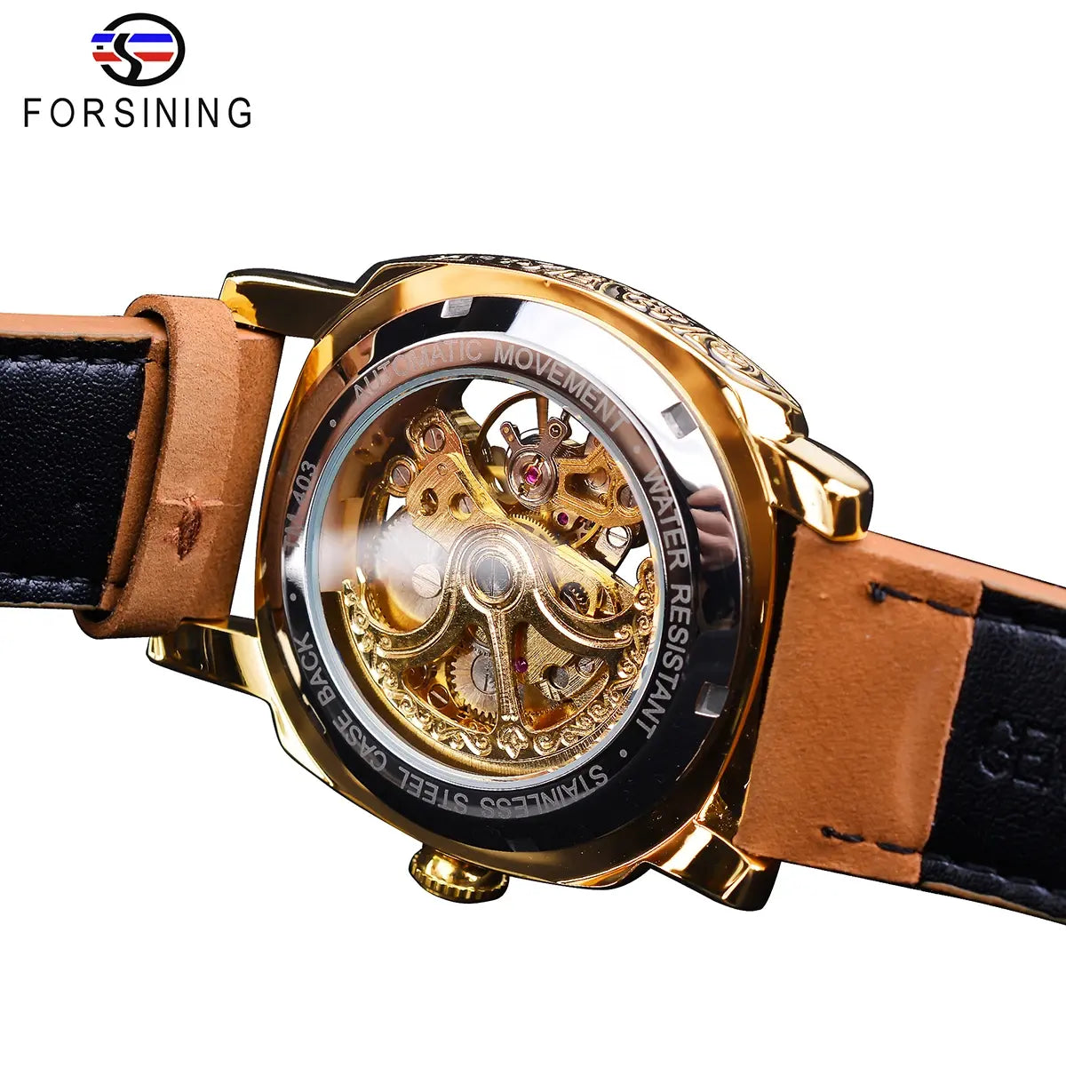Forsining Luxury Automatic Mechanical Self Wind Transparent Band Waterproof Watch