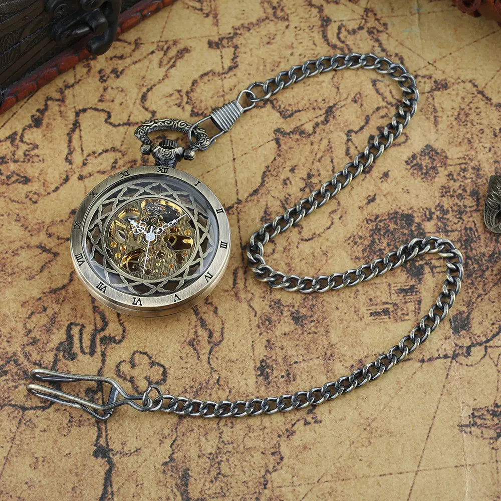 Transparent Manual Mechanical Antique Pocket Watche