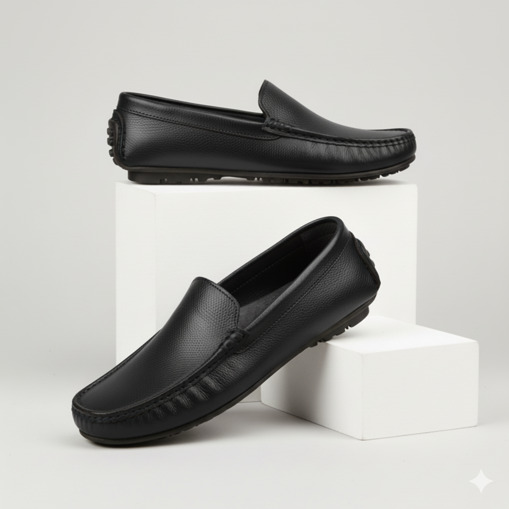 Handcrafted Leather Slip-On Moccasins