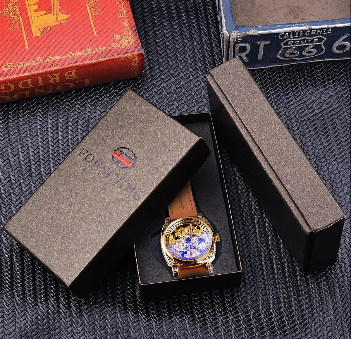 Forsining Luxury Automatic Mechanical Self Wind Transparent Band Waterproof Watch