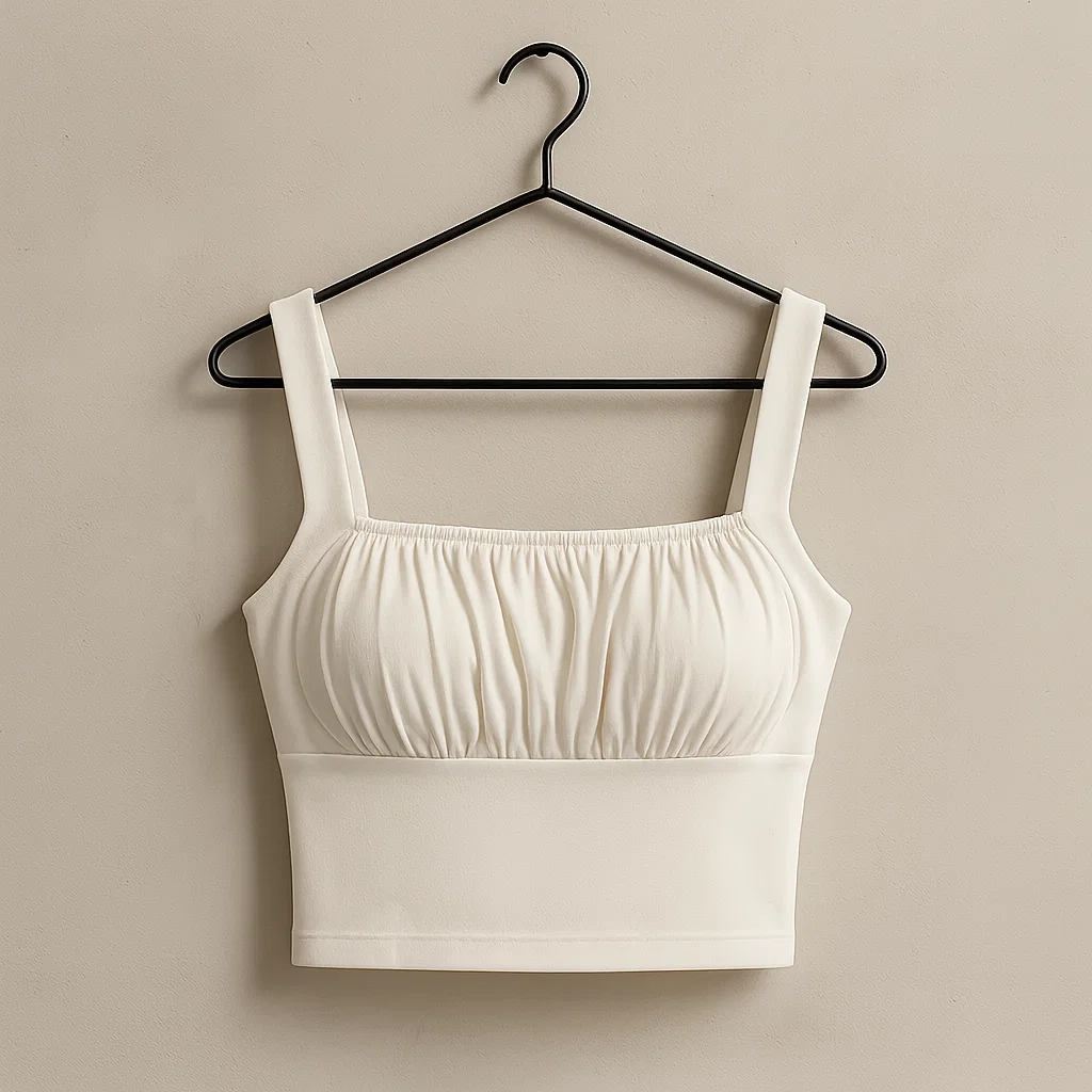 Sexy Pleated Short square Neck Suspender Vest (Code-147)