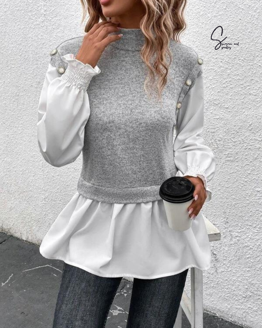 SHEIN Ruffle hem top
