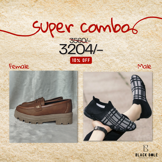 BlackBole Super Combo For Shoe (Women High Heel + Men's Gym Shoe)