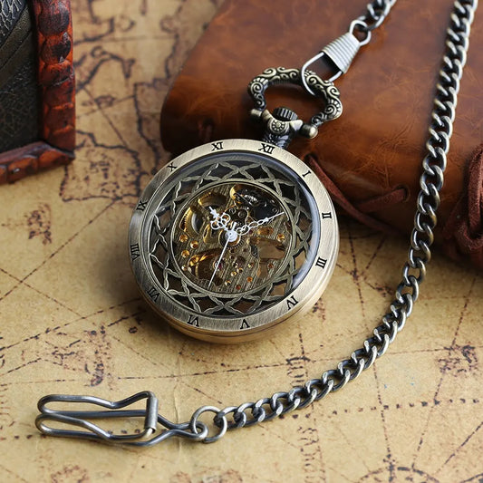Transparent Manual Mechanical Antique Pocket Watche