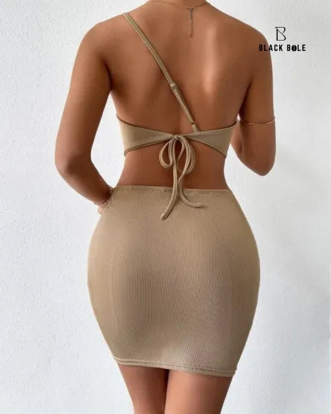 SHEIN One Shoulder Ribbed Bodycon (Code: 230)