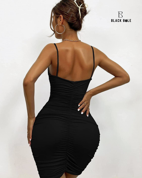 Fairyshely Sexy Ruffle Deep V Short Bodycon (Code: 154)