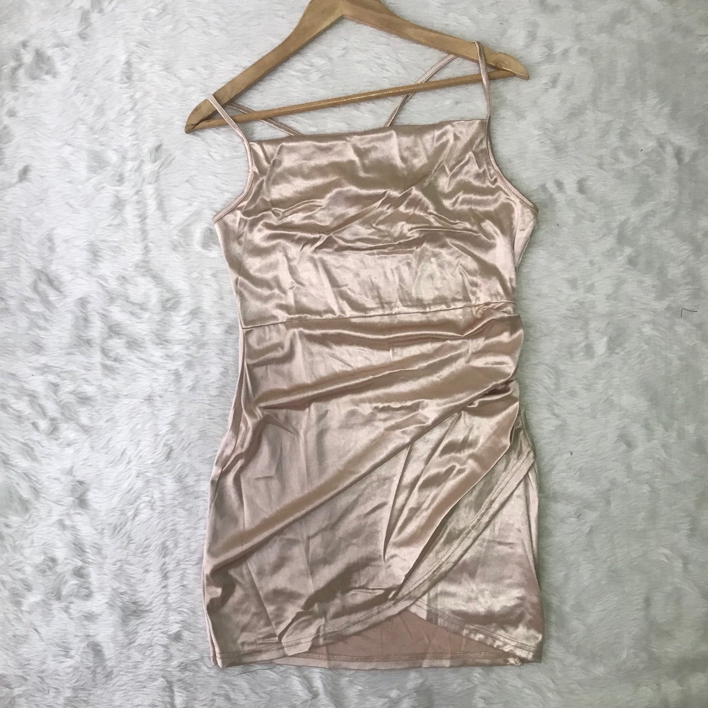 Criss Cross Backless Satin Bodycon (Code: 231)