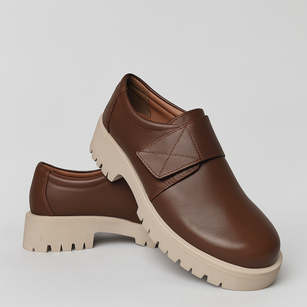 HexaFlex Women High Heel (Original Leather) - Brown White