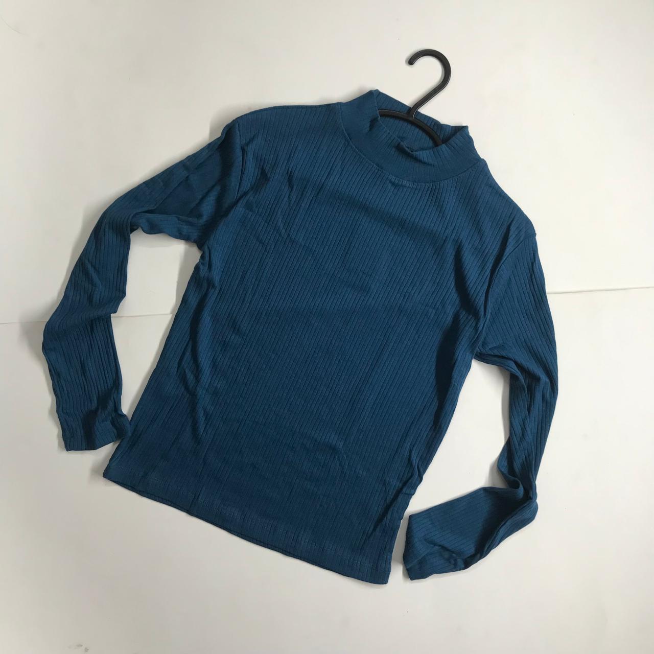 Women Ribbed High Neck Tops