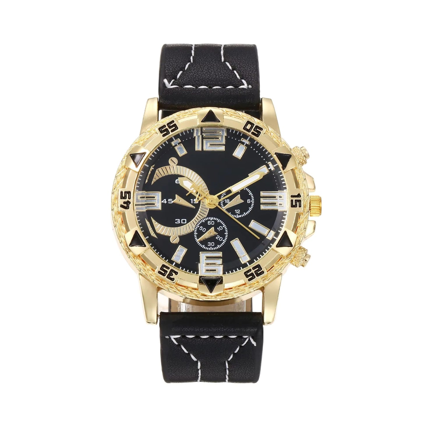 Titan Vortex Gold – Men's Premium Chronograph Watch with Black Dial