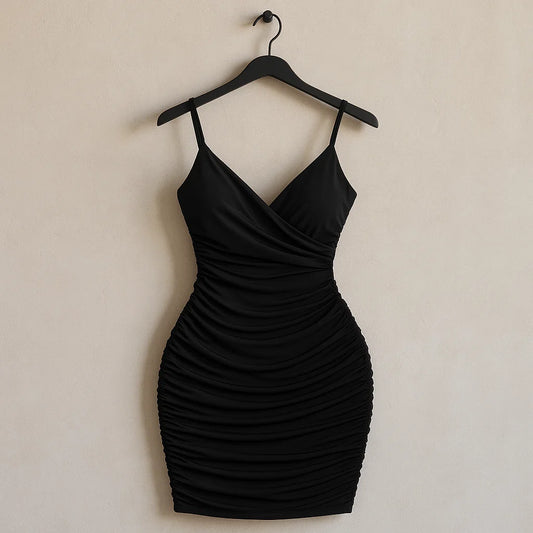 Fairyshely Sexy Ruffle Deep V Short Bodycon (Code: 154)
